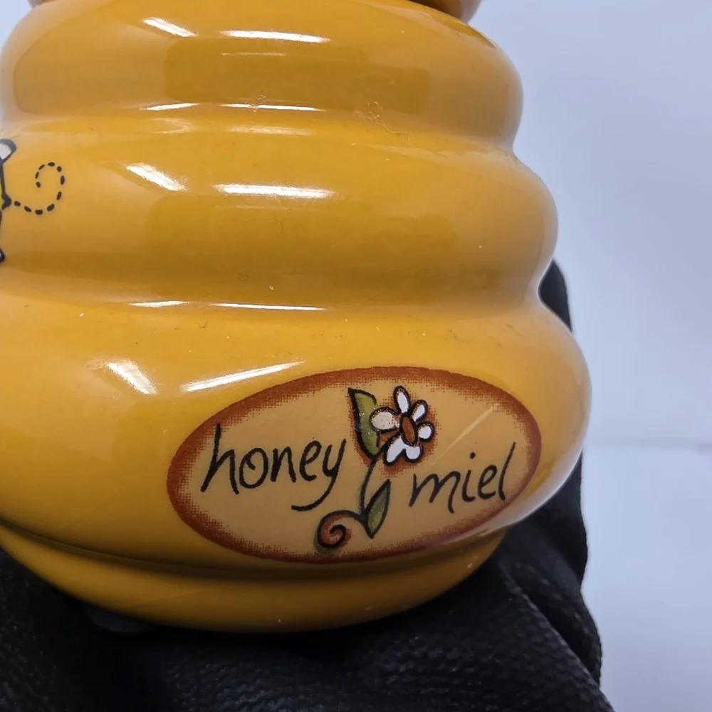Ceramic Mini Honey Jar 140ml with Lid and Dipper Stick Retro Honey Storage Conta